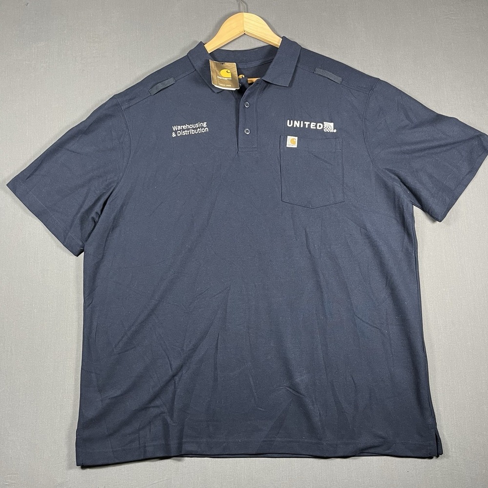 Carhartt Embroidered United Airlines Logo Polo Shirt Adult XL